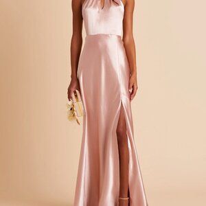 Birdy Grey Monica Dress Size Small S Rose Gold Satin‎ Halter Bridesmaid NWT $119